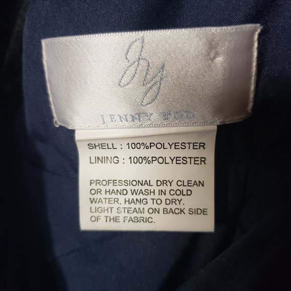 Jenny Yoo Sz 14 Sleeveless V-Neck Crepe Bridesmaid Dress, Midnight/Navy (1124) - Picture 6 of 7